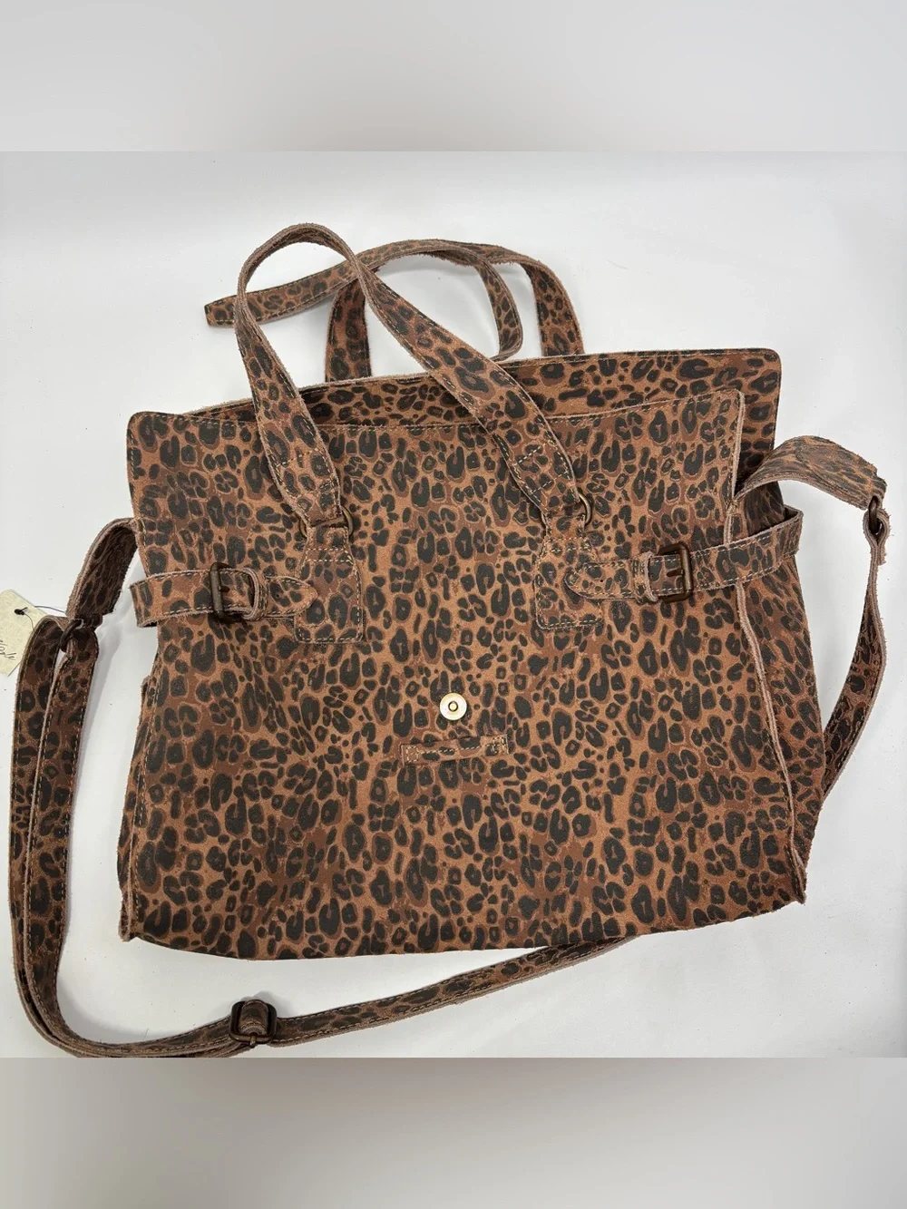 Free People Wild Thing leather Leopard Tote Bag